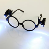 2-PCS-Mini-LED-Flashlight-Adjustable-Eyeglass-Clip-Light-Reading-Ligh(Black)