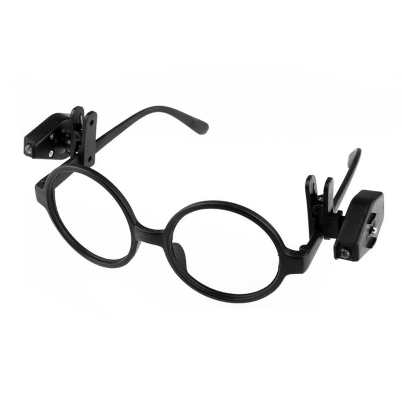 2-PCS-Mini-LED-Flashlight-Adjustable-Eyeglass-Clip-Light-Reading-Ligh(Black)