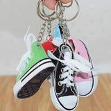 2-PCS-Mini-Simulation-Canvas-Shoes-Sneaker-Keychain-Pendant(Black)