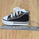 2-PCS-Mini-Simulation-Canvas-Shoes-Sneaker-Keychain-Pendant(Black)