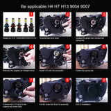 2-PCS-S2-H13-/-9008-DC9-36V-/-25W-/-6000K-/-2500LM-IP68-Car-LED-Headlight-Lamps(Cool-White)