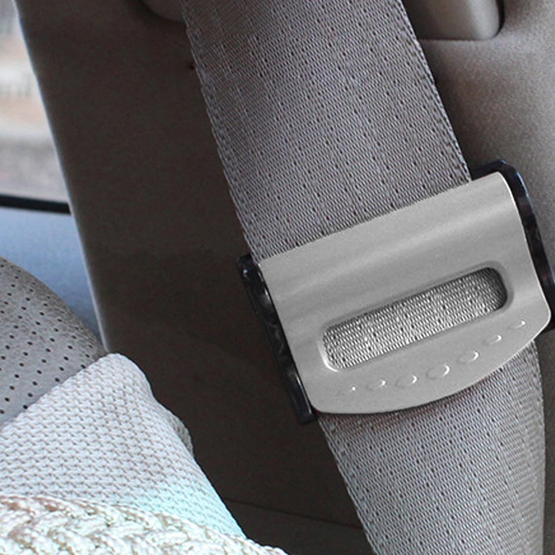 2-PCS-SHUNWEI-SD-1401-Car-Safety-Seat-Belt-Adjuster(Silver)