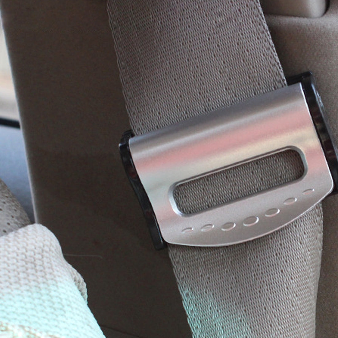 2-PCS-SHUNWEI-SD-1401-Car-Safety-Seat-Belt-Adjuster(Silver)