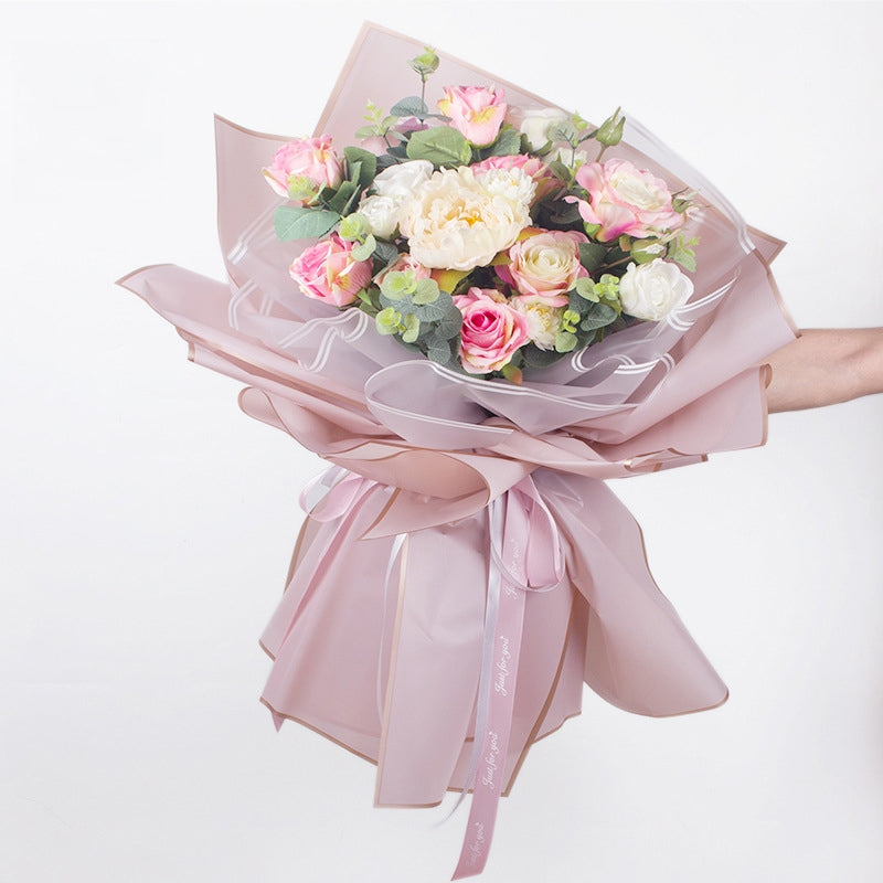 20-Sheets-/-Pack-Gradient-Matte-Paper-Waterproof-Translucent-Flower-Wrapping-Paper-OPP-Material-Gift-Wrapping-Paper(Cherry-Blossom-Powder)