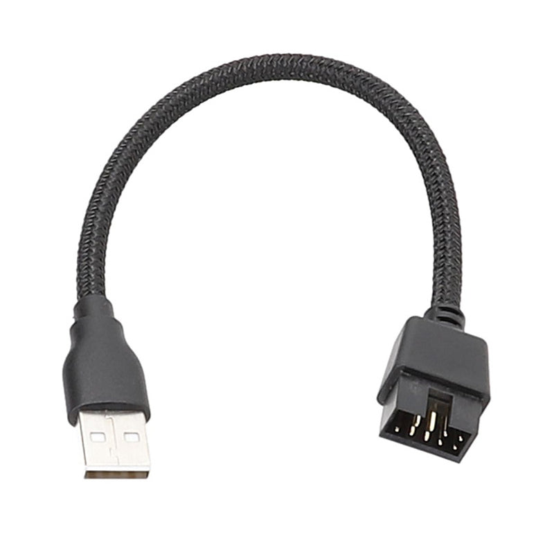 20cm-USB-A-Male-To-9Pin-Motherboard-Built-In-RGB-Data-To-External-U-Port-Adapter-Cable(Black)