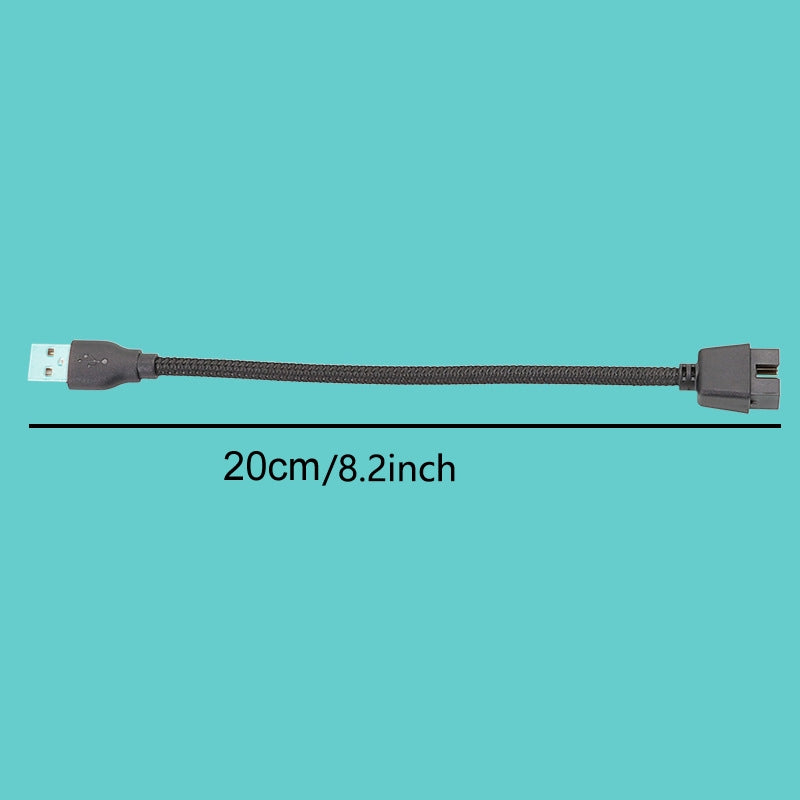 20cm-USB-A-Male-To-9Pin-Motherboard-Built-In-RGB-Data-To-External-U-Port-Adapter-Cable(Black)