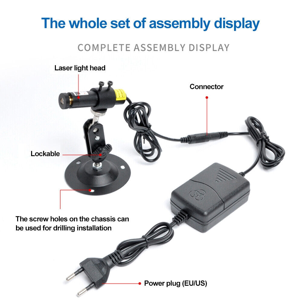 20mw-Line-Red-Light-Adjustable-Infrared-Laser-Positioning-LED-Work-Light-with-Holder(EU-Plug)