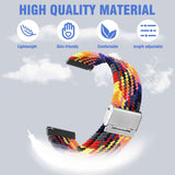 22mm-Universal-Metal-Buckle-Nylon-Braided-Watch-Band(W-Blue-Green)