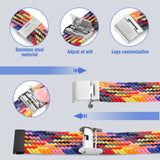 22mm-Universal-Metal-Buckle-Nylon-Braided-Watch-Band(W-Blue-Green)