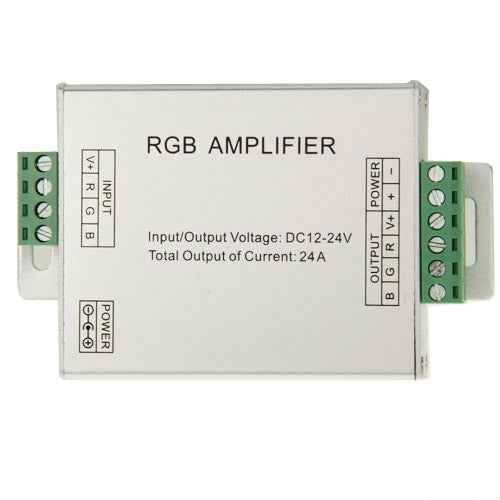 24A-RGB-Amplifier-for-LED-Light,-DC-12V-24V-Input(Silver)