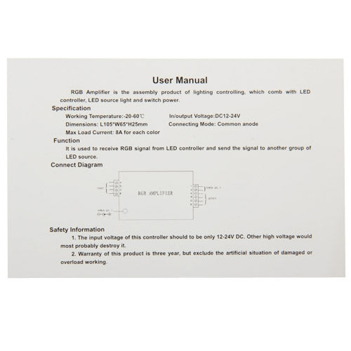 24A-RGB-Amplifier-for-LED-Light,-DC-12V-24V-Input(Silver)
