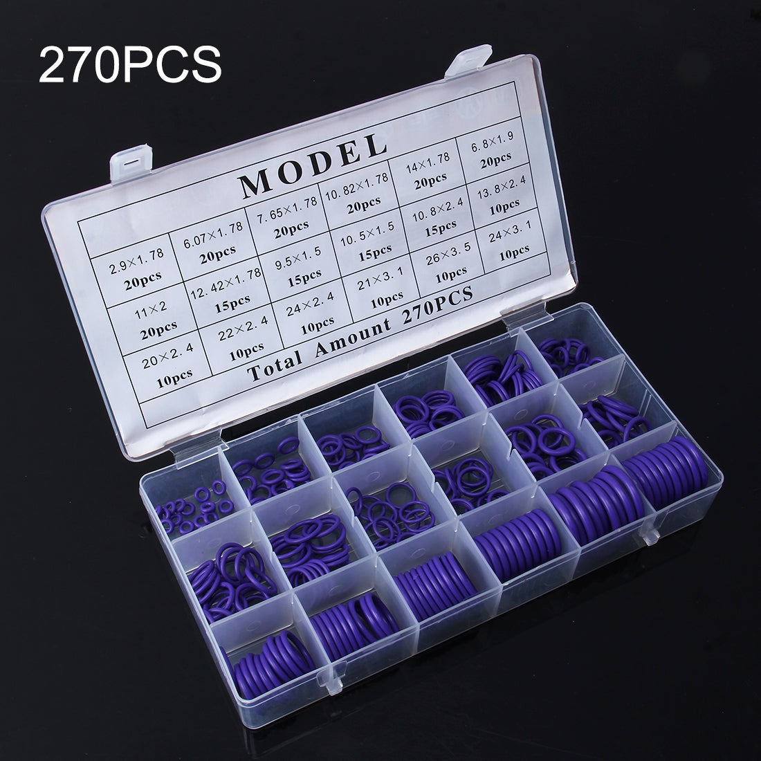 270-PCS-Car-Auto-Vehicle-18-Sizes-Assortment-Kit-Air-Conditioning-HNBR-Seal-O-Ring-Set
