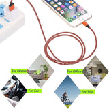 2m-Woven-Style-8-Pin-to-USB-Sync-Data-/-Charging-Cable(Blue)