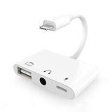 3-in-1-Multi-function-8-Pin-+-3.5mm-+-USB-3.0-OTG-to-8-Pin-Male-Fast-Charging-&-Music-Audio-&-Card-Reading-Adapter-(White)