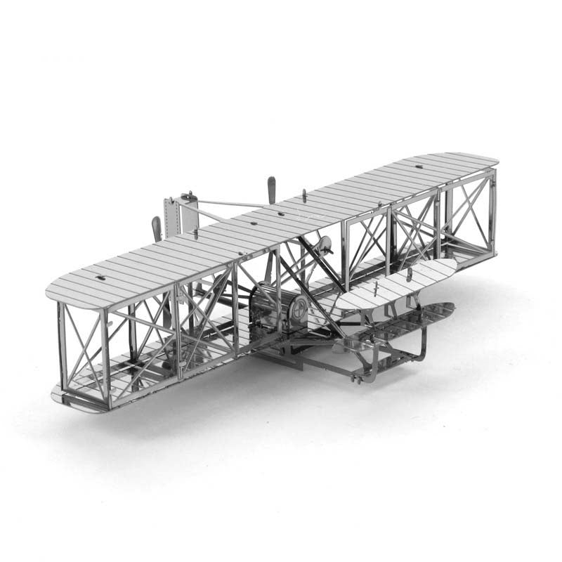 3-PCS-3D-Metal-Assembly-Model-DIY-Puzzle,-Style:-Wright-Brothers-Aircraft