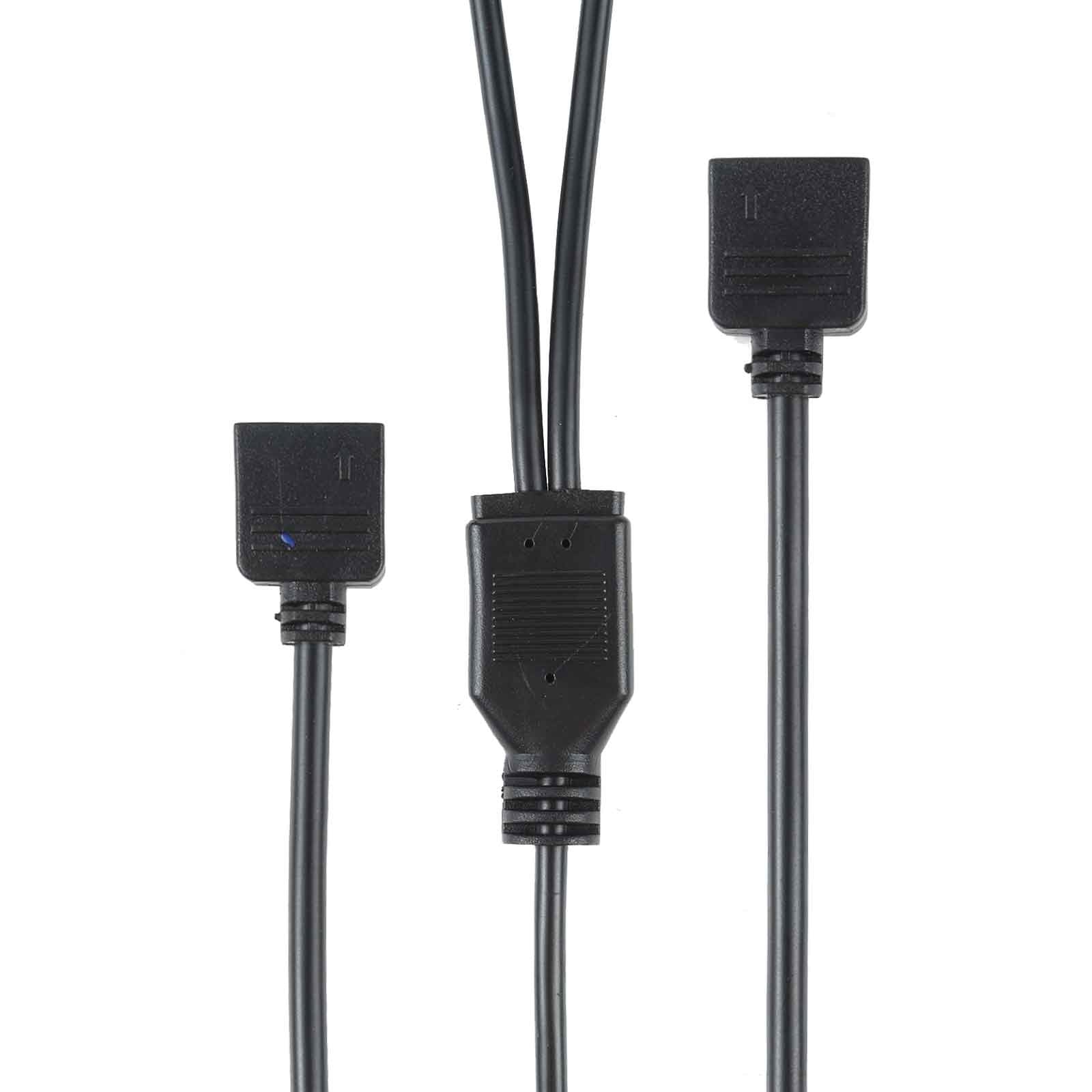 3-Pin-5V-1-to-2-Motherboard-AURA-RGB-PC-Cooling-Extension-Cable-for-Asus(Black)