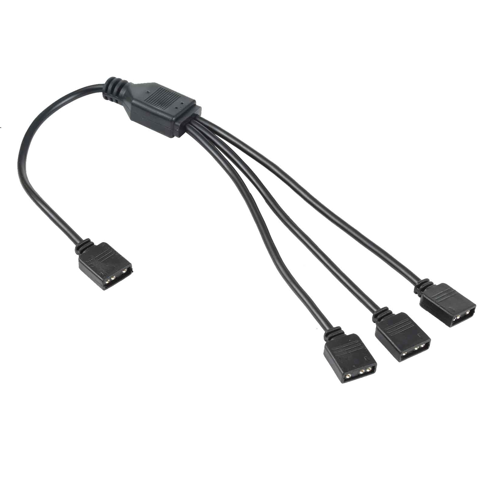 3-Pin-5V-1-to-3-Motherboard-AURA-RGB-PC-Cooling-Extension-Cable-for-Asus-(Black)