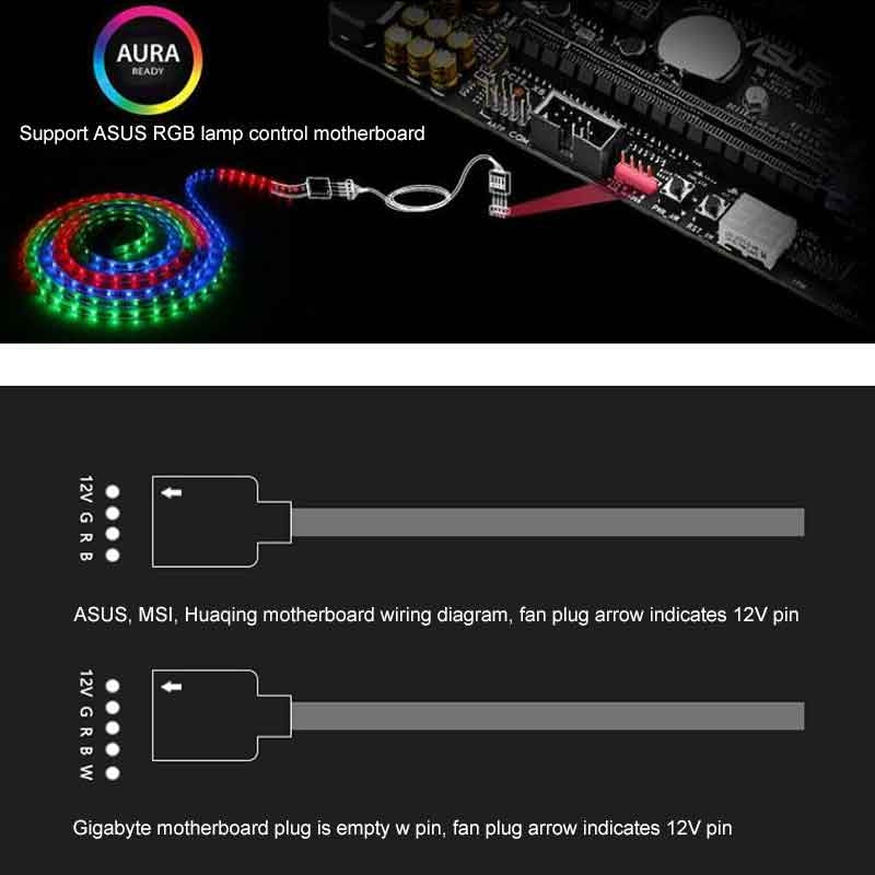 3-Pin-5V-1-to-3-Motherboard-AURA-RGB-PC-Cooling-Extension-Cable-for-Asus-(Black)