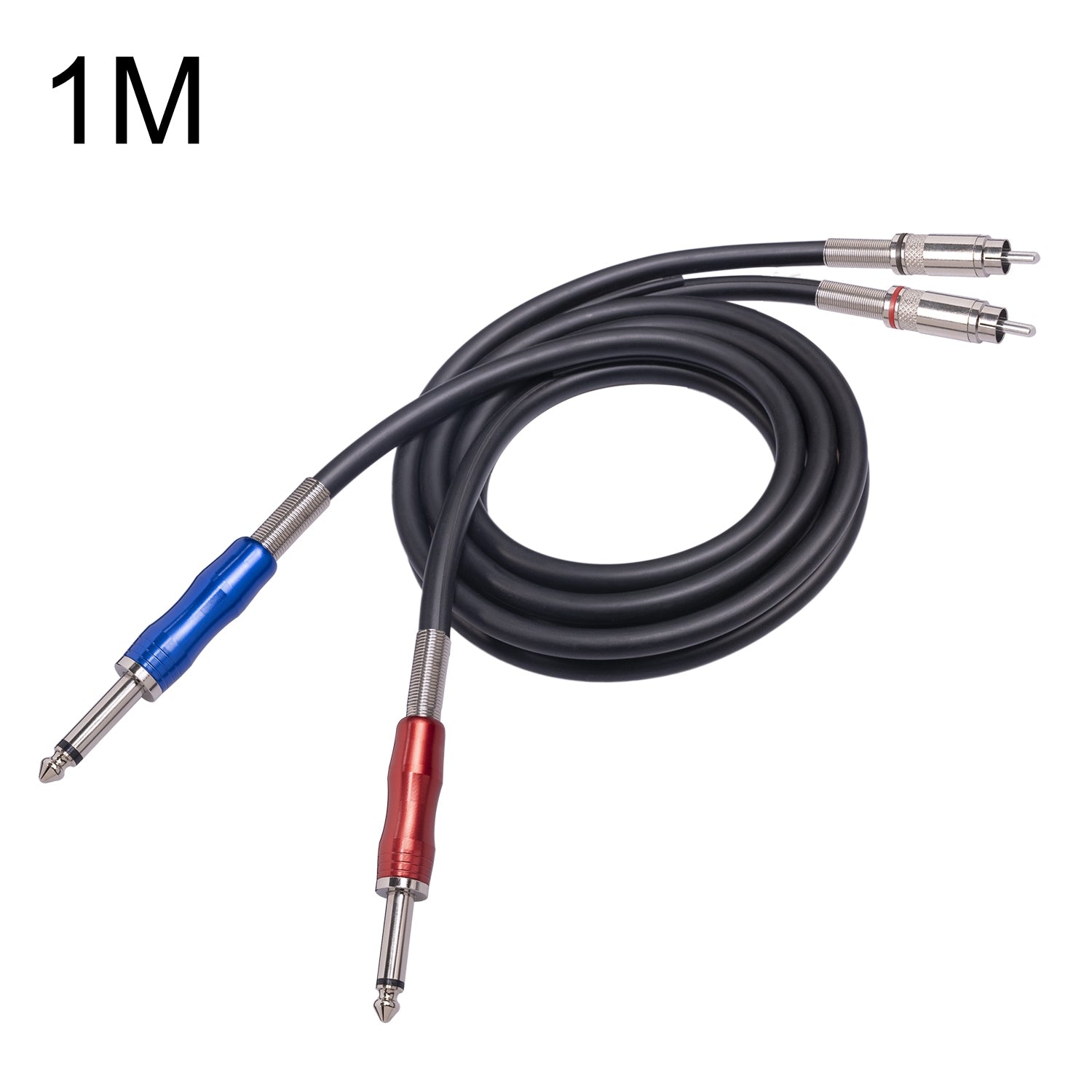 3051K63-Dual-RCA-Male-to-Dual-6.35mm-1/4-inch-Male-Mixer-Audio-Cable,-Length:1m