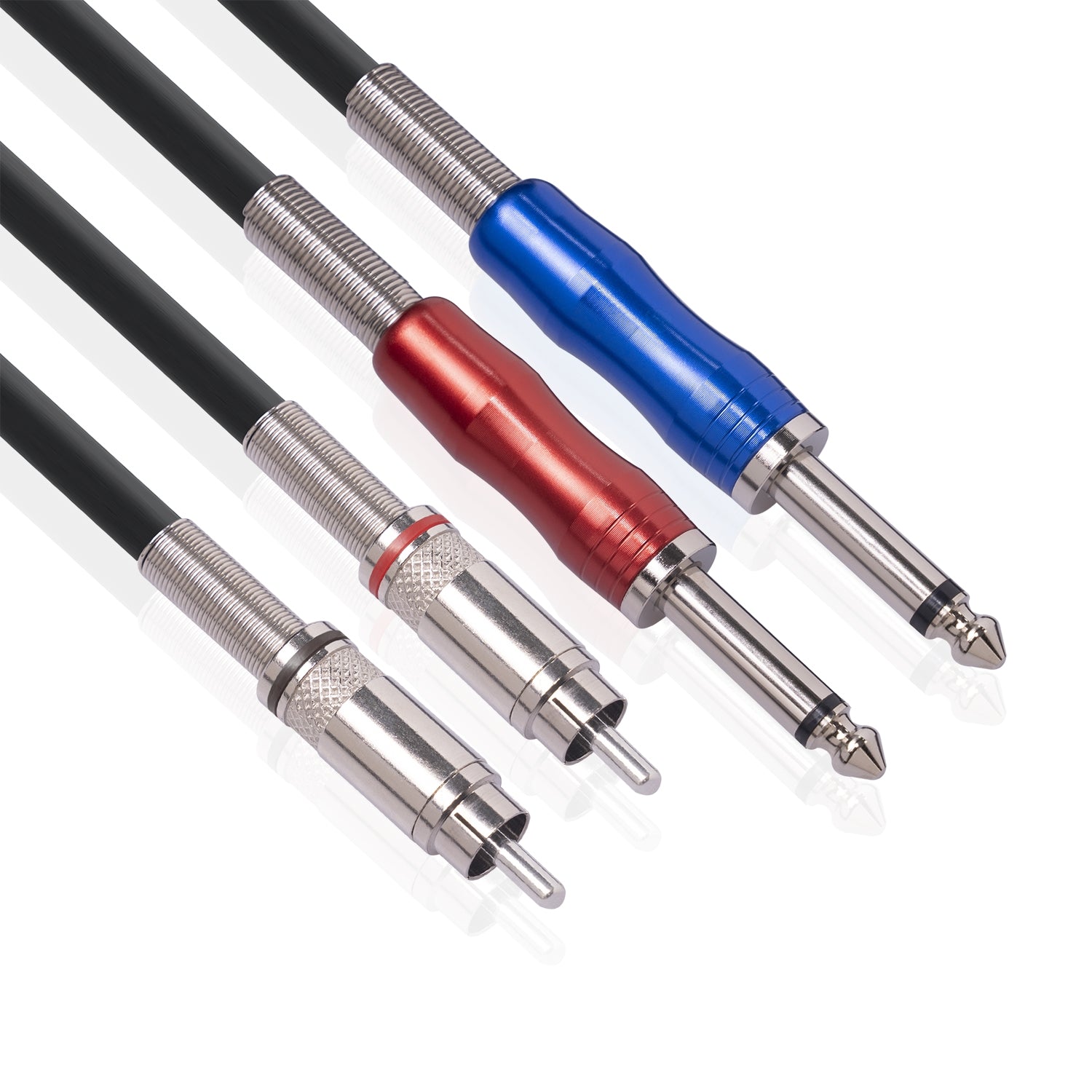 3051K63-Dual-RCA-Male-to-Dual-6.35mm-1/4-inch-Male-Mixer-Audio-Cable,-Length:1m