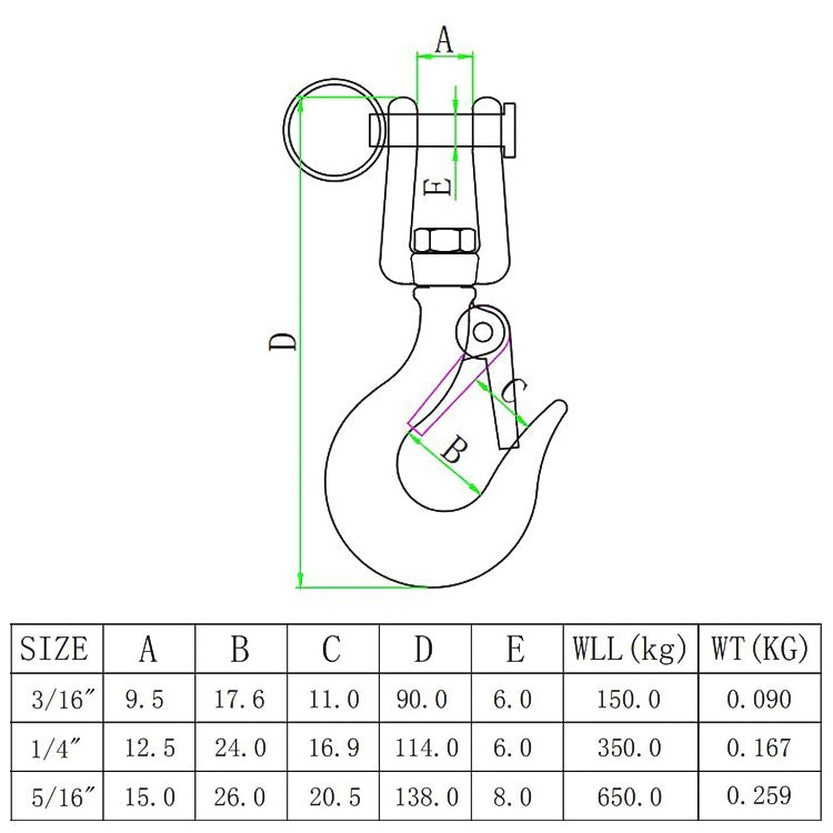350kg-Load-Bearing-304-Stainless-Steel-Rotatable-Fork-Hoist-Chain-Lifting-Cargo-Hook