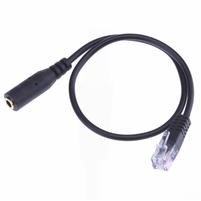 3.5mm-Jack-to-RJ9-PC-/-Mobile-Phones-Headset-to-Office-Phone-Adapter-Convertor-Cable,-Length:-32cm(Black)