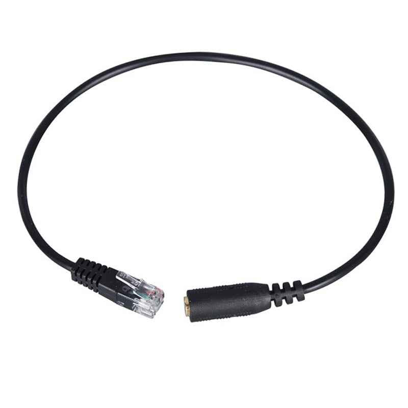 3.5mm-Jack-to-RJ9-PC-/-Mobile-Phones-Headset-to-Office-Phone-Adapter-Convertor-Cable,-Length:-32cm(Black)