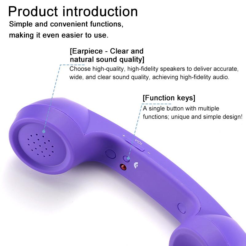 3.5mm-Plug-Mic-Retro-Telephone-Anti-radiation-Cell-Phone-Handset-Receiver(Black)