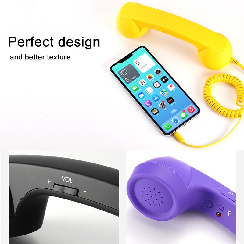 3.5mm-Plug-Mic-Retro-Telephone-Anti-radiation-Cell-Phone-Handset-Receiver(Black)