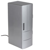 3.5W-USB-PC-Mini-Fridge-Beverage-Drink-Cooler-/-Warmer,-Size:-24.5-x-10.8-x-8.3cm(Silver)