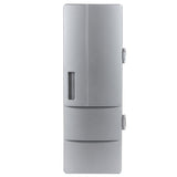 3.5W-USB-PC-Mini-Fridge-Beverage-Drink-Cooler-/-Warmer,-Size:-24.5-x-10.8-x-8.3cm(Silver)
