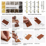 360pcs-Copper-Leather-Hollow-Cap-Double-Sided-Rivet-Set-With-Punching-Pliers