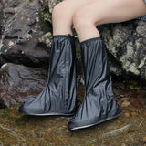 38cm-Outdoor-PVC-Thickened-Anti-Skid-Rainproof-High-Top-Shoe-Covers,-Size:-XXXL-45-46(Black)