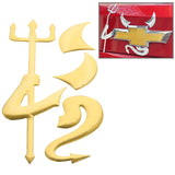 3D-Demon-Pattern-Auto-Emblem-Logo-Decoration-Car-Sticker,-Size:-15cm-x-5.5cm-(approx.)(Gold)