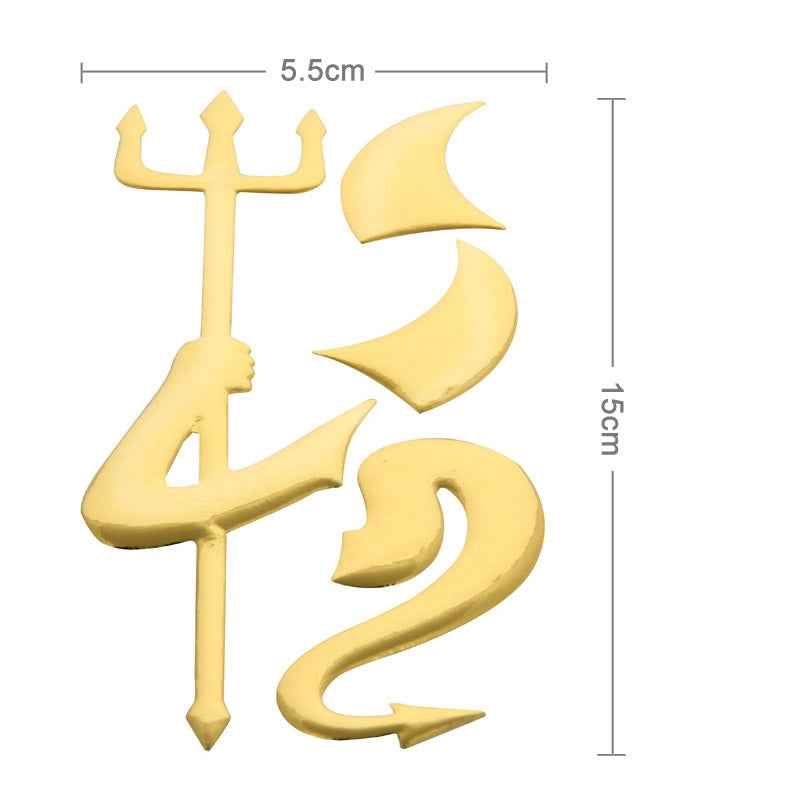 3D-Demon-Pattern-Auto-Emblem-Logo-Decoration-Car-Sticker,-Size:-15cm-x-5.5cm-(approx.)(Gold)