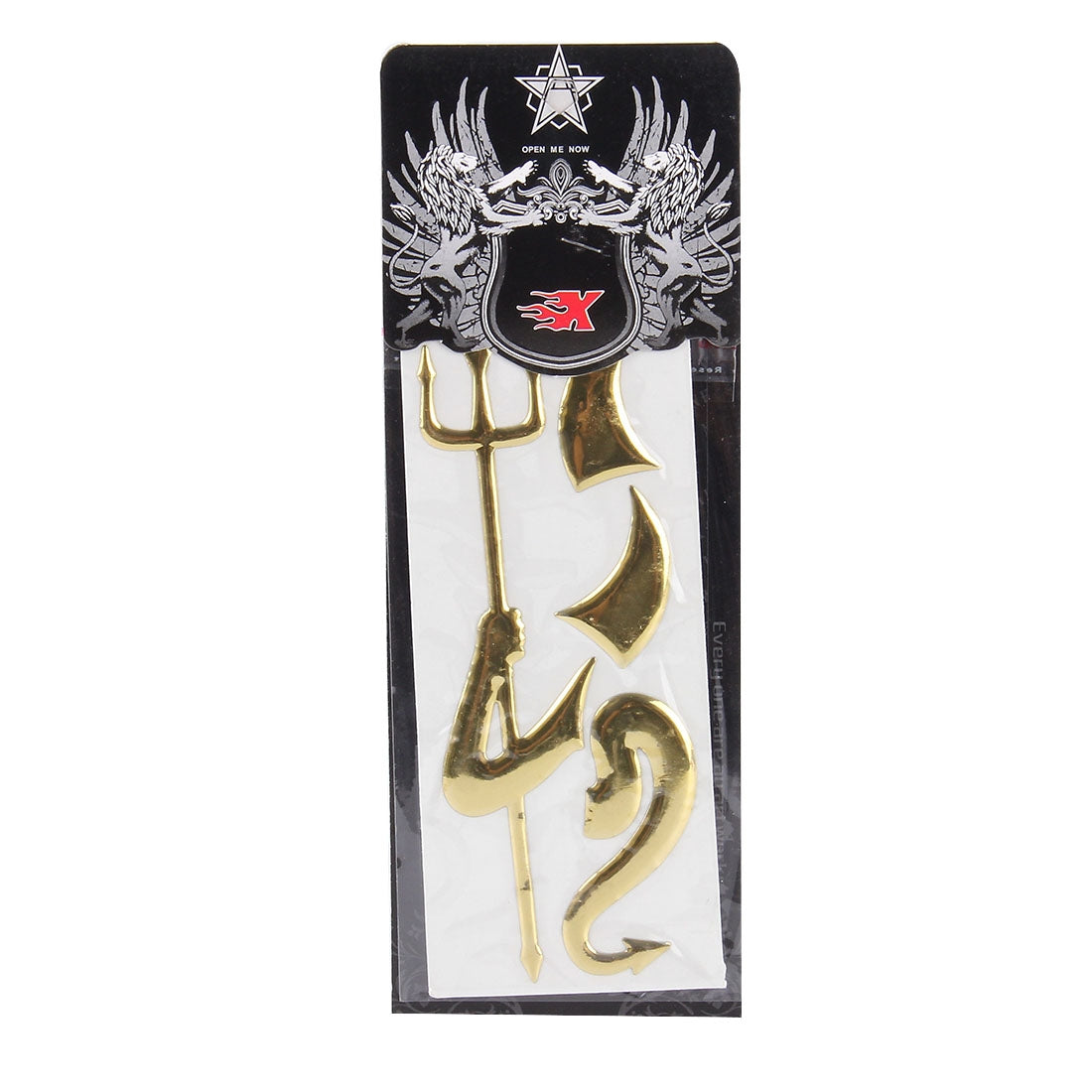 3D-Demon-Pattern-Auto-Emblem-Logo-Decoration-Car-Sticker,-Size:-15cm-x-5.5cm-(approx.)(Gold)