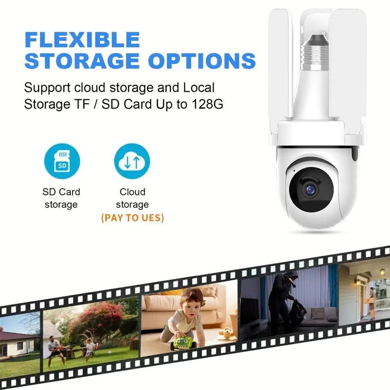 3MP-HD-Smart-Three-Blade-Fan-Light-Bulb-Style-Wireless-WiFi-Surveillance-Camera,-Specification:2.4GHz(White)