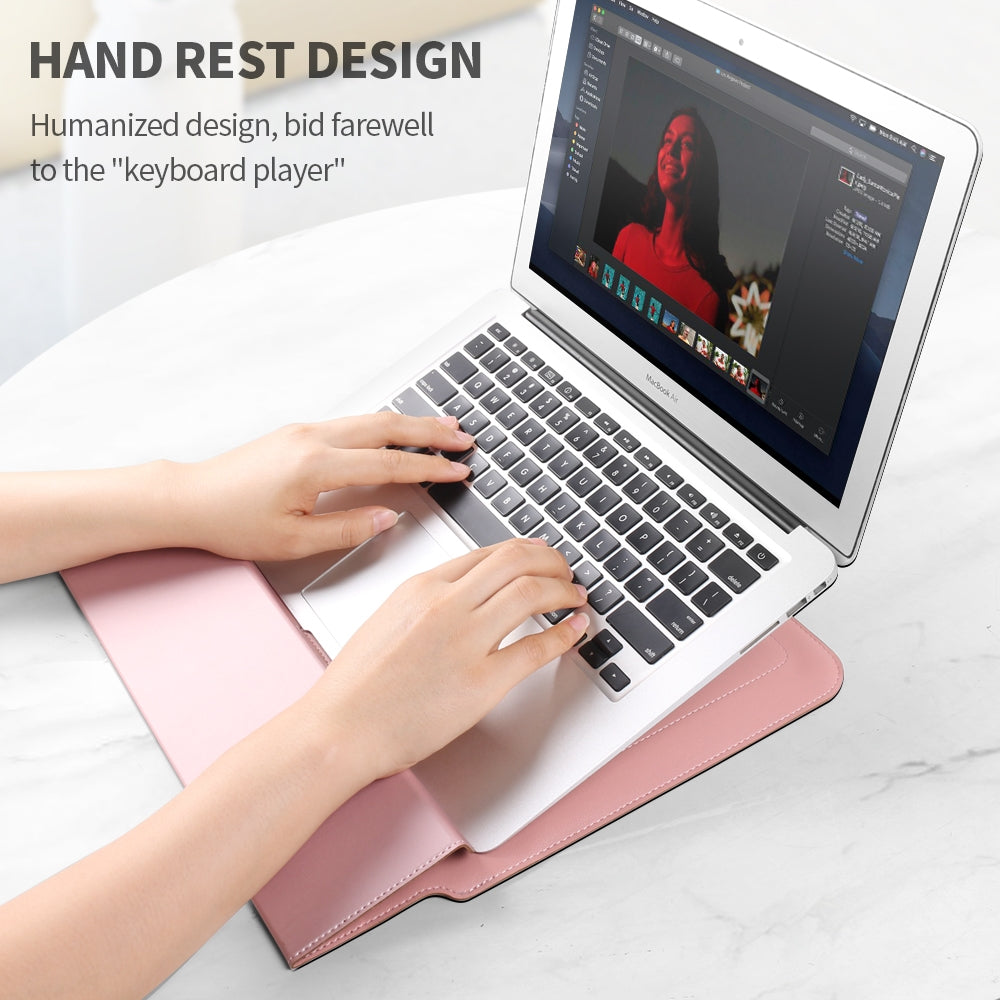 4-in-1-Universal-Laptop-Holder-PU-Waterproof-Protection-Wrist-Laptop-Bag,-Size:15/16inch(Grey)