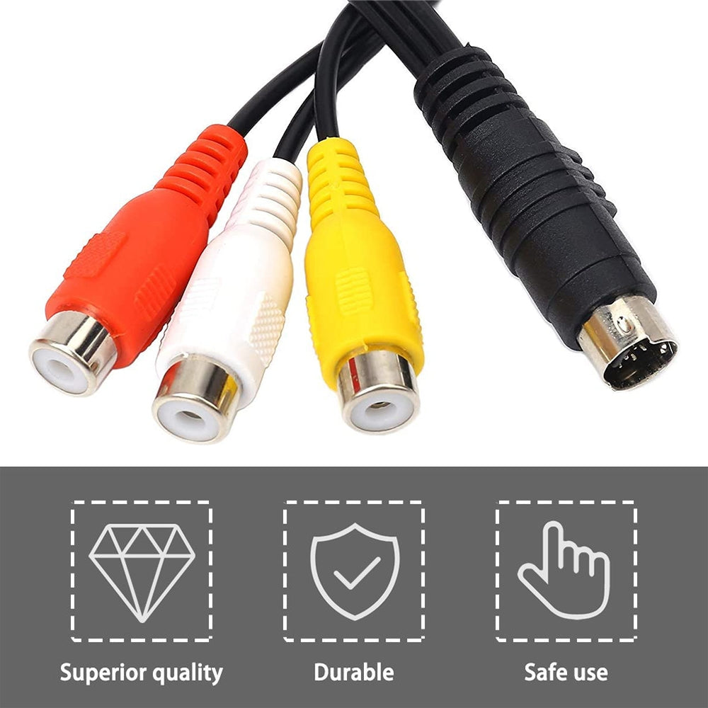 4-pin-S-Video-TV-to-RCA-Converter-AV-female-Cable-Adapter,-Length:-20cm