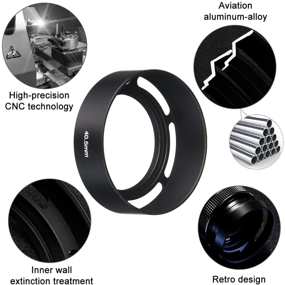 40.5mm-Metal-Vented-Lens-Hood-for-Leica(Black)