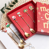 4pcs-/Pack-Christmas-Gift-Spoon-Cartoon-Fruit-Fork-Dessert-Coffee-Scoop,-Style:-A