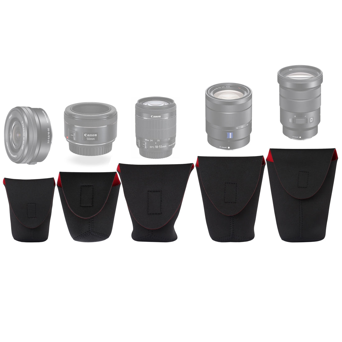 5-in-1-SLR-Camera-Lens-Package-Thickening-Shockproof-Neoprene-Lens-Storage-Bag-Sticky-Deduction