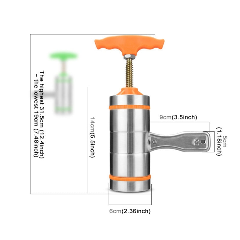 5-Molds-Household-Manually-Small-Stainless-Steel-Pressing-Style-Handhold-Noodle-Machine-(Orange)