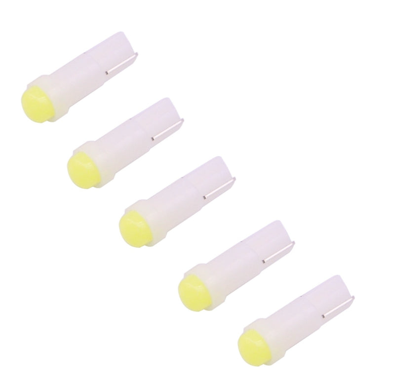 5-PCS-T5-0.5W-20LM-White-Light-1-LED-COB-LED-Instrument-Light-Bulb-Dashboard-Light-for-Vehicles,-DC-12V(White)