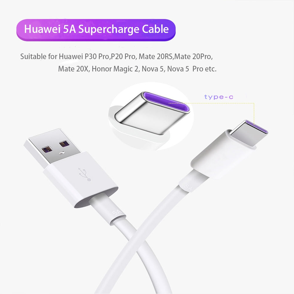 5A-USB-to-USB-C-/-Type-C-Flash-Charging-Data-Cable,-Cable-Length:-1m
