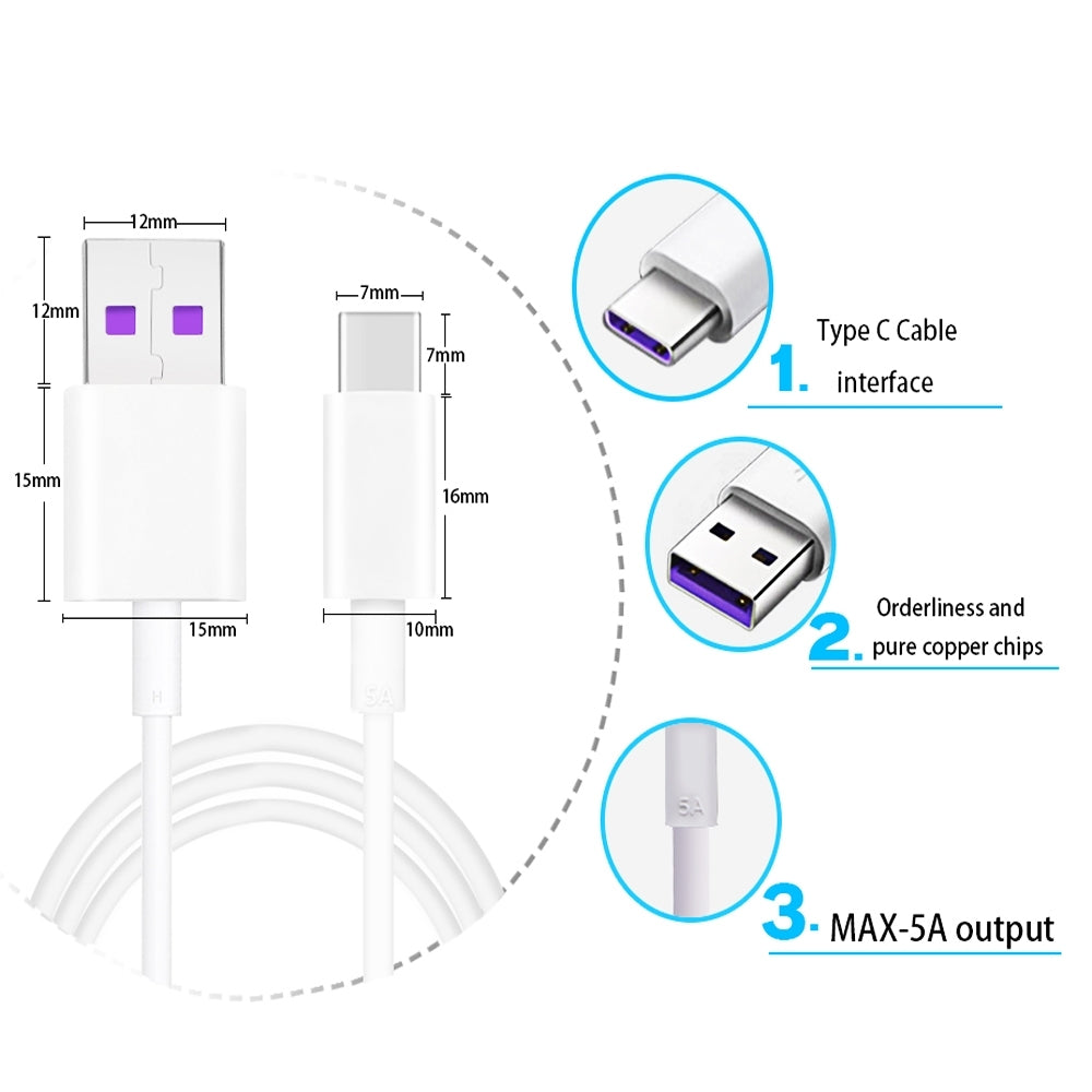 5A-USB-to-USB-C-/-Type-C-Flash-Charging-Data-Cable,-Cable-Length:-1m