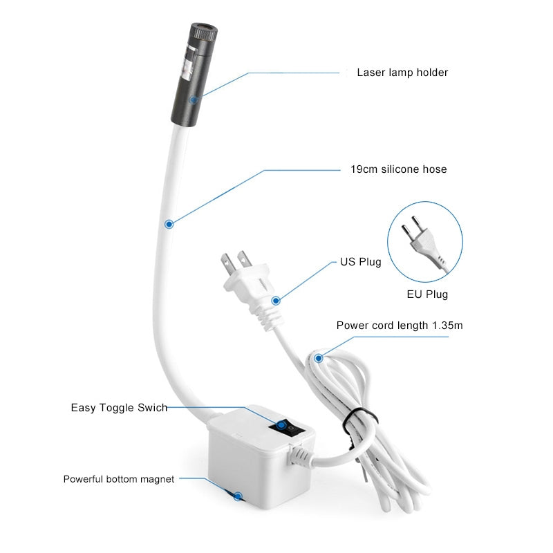 5mw-Line-Red-Light-Hose-Magnetic-Infrared-Laser-Positioning-LED-Work-Light(EU-Plug)