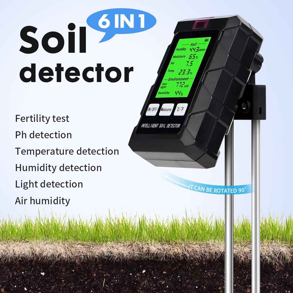 Soil-Tester-for-Fertility,-pH,-Temperature,-Humidity,-Light-6-in-1-Meter