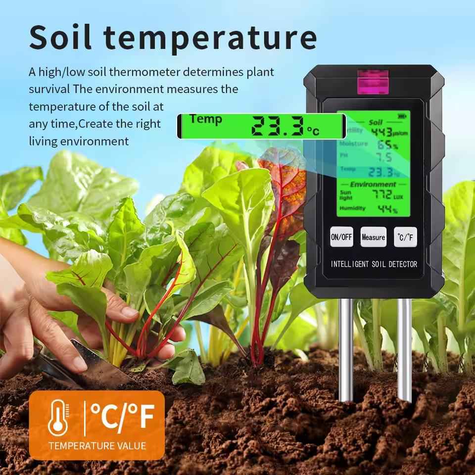 Soil-Tester-for-Fertility,-pH,-Temperature,-Humidity,-Light-6-in-1-Meter