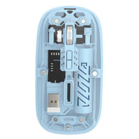 501 Bluetooth-compatible / 2.4G Wireless Mouse Transparent Design Computer Laptop Tablet Mute Mice - Transparent Sky Blue